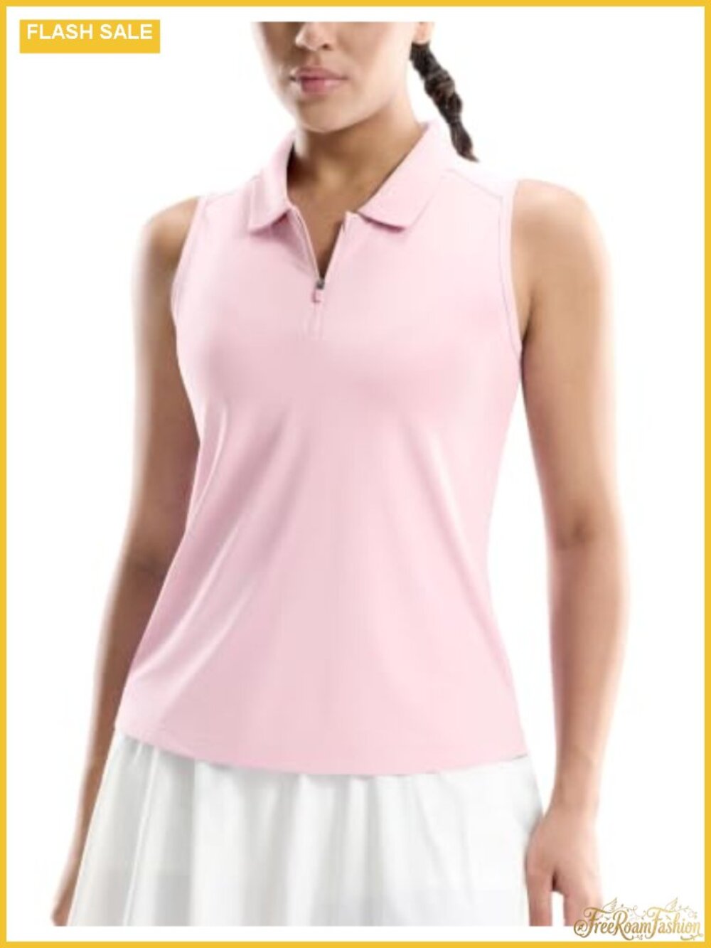 Women's Sleeveless Golf Polo Quarter Zip UPF 50+ Quick Dry Athletic Tank Top